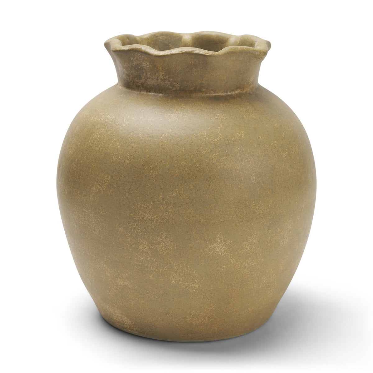 Melo Large Distressed Citron Yellow Ceramic Vase-Vase-DECOROLALA