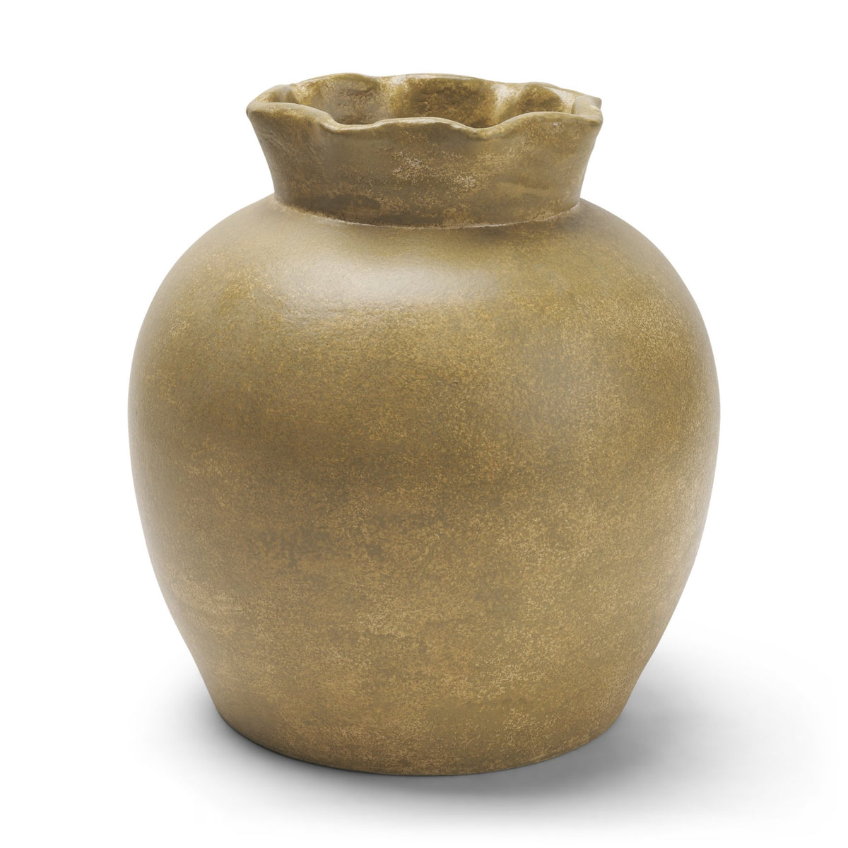 Melo Small Distressed Citron Yellow Ceramic Vase-Vase-DECOROLALA