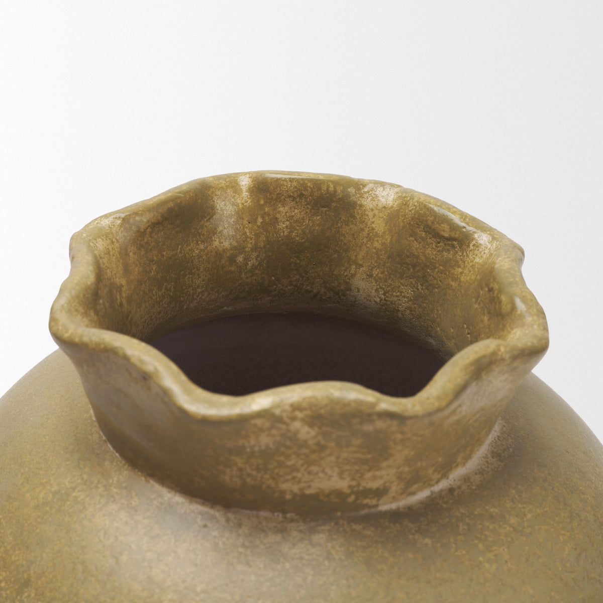 Melo Small Distressed Citron Yellow Ceramic Vase-Vase-DECOROLALA
