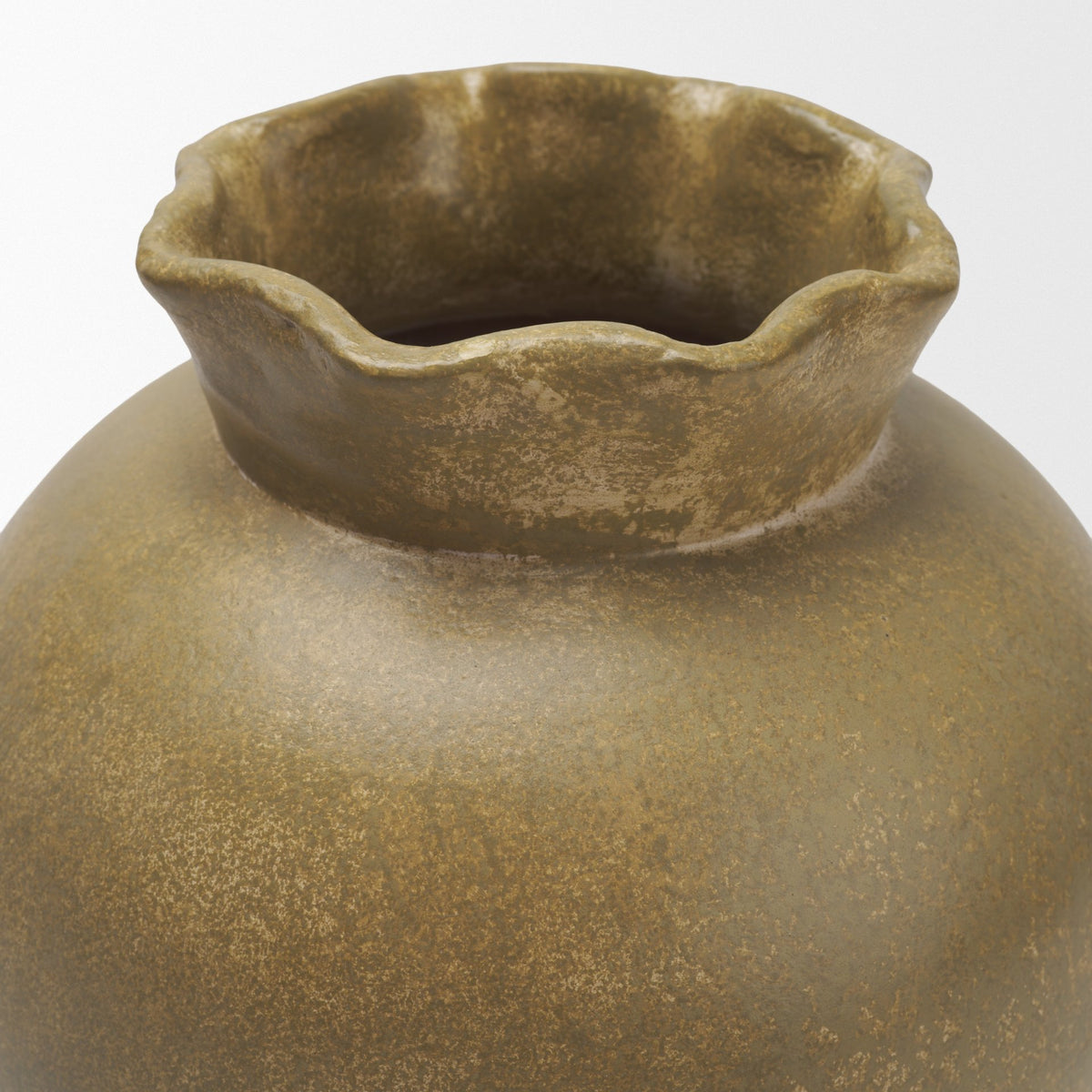 Melo Small Distressed Citron Yellow Ceramic Vase-Vase-DECOROLALA