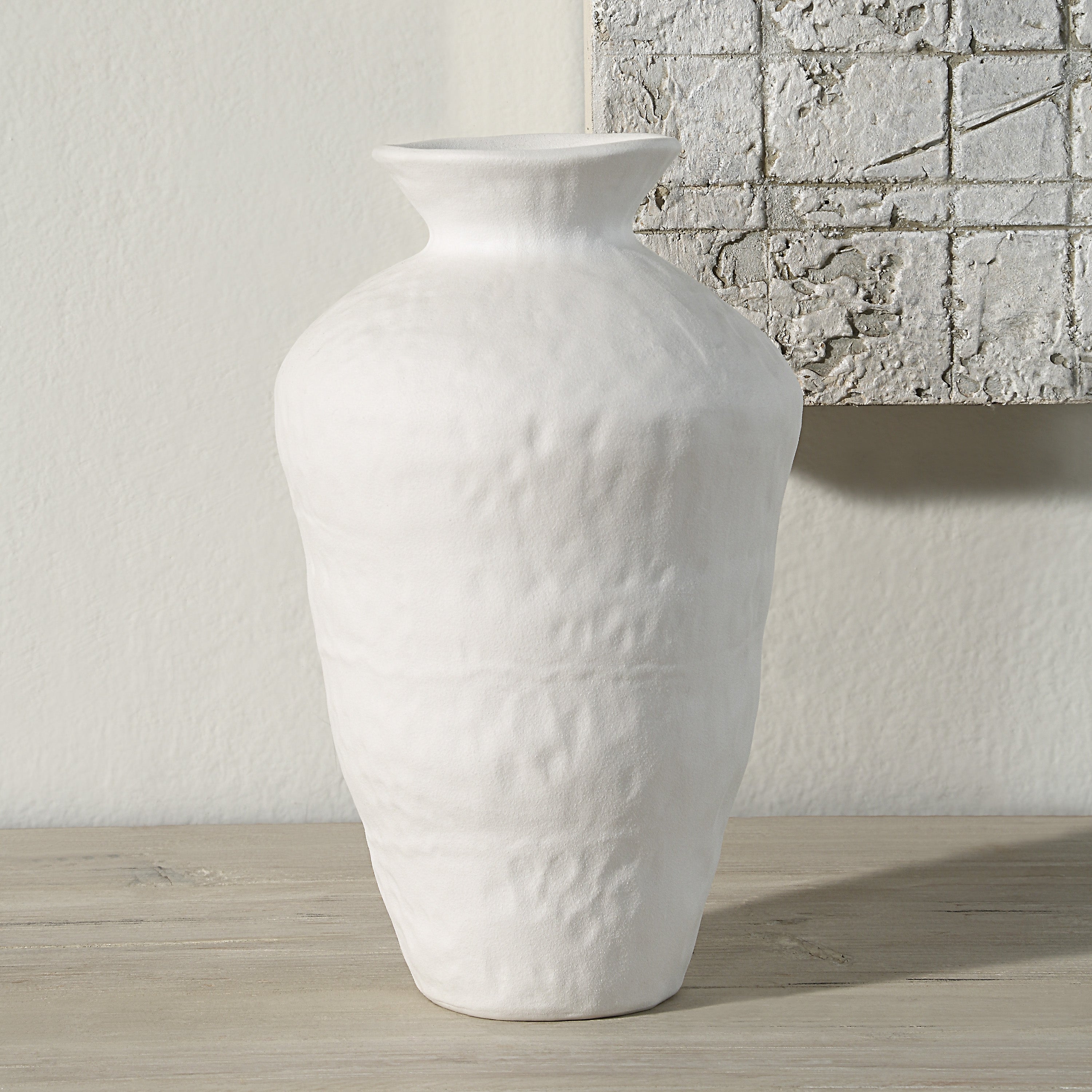Melton Indoor Porcelain Ceramic Vase, Matte Off-White-Vase-DECOROLALA