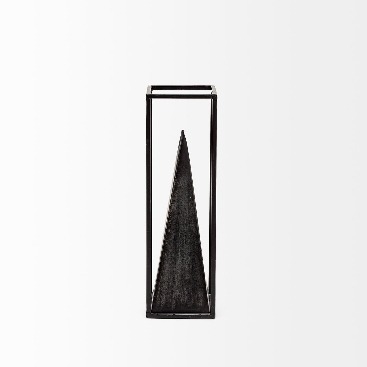 Memphis II (Medium) 4L x 4W Black Metal Pyramid In A Square Frame-Objects-DECOROLALA