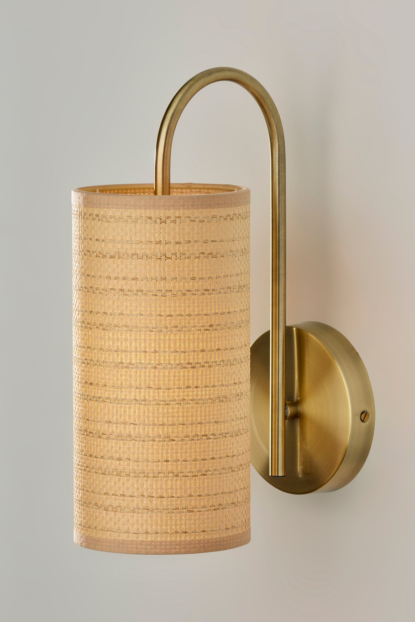 Mendoza Wall Lamp Brass Cylinder Shade-Lighting-DECOROLALA