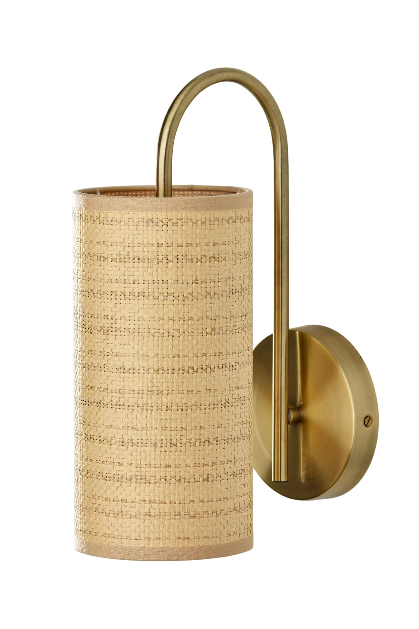 Mendoza Wall Lamp Brass Cylinder Shade-Lighting-DECOROLALA