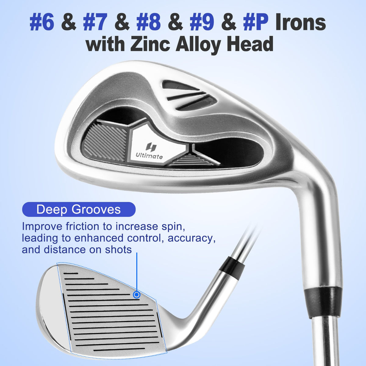 Men’s Profile Complete Golf Club Package Set Includes 10 Pieces-Black-Golf-DECOROLALA