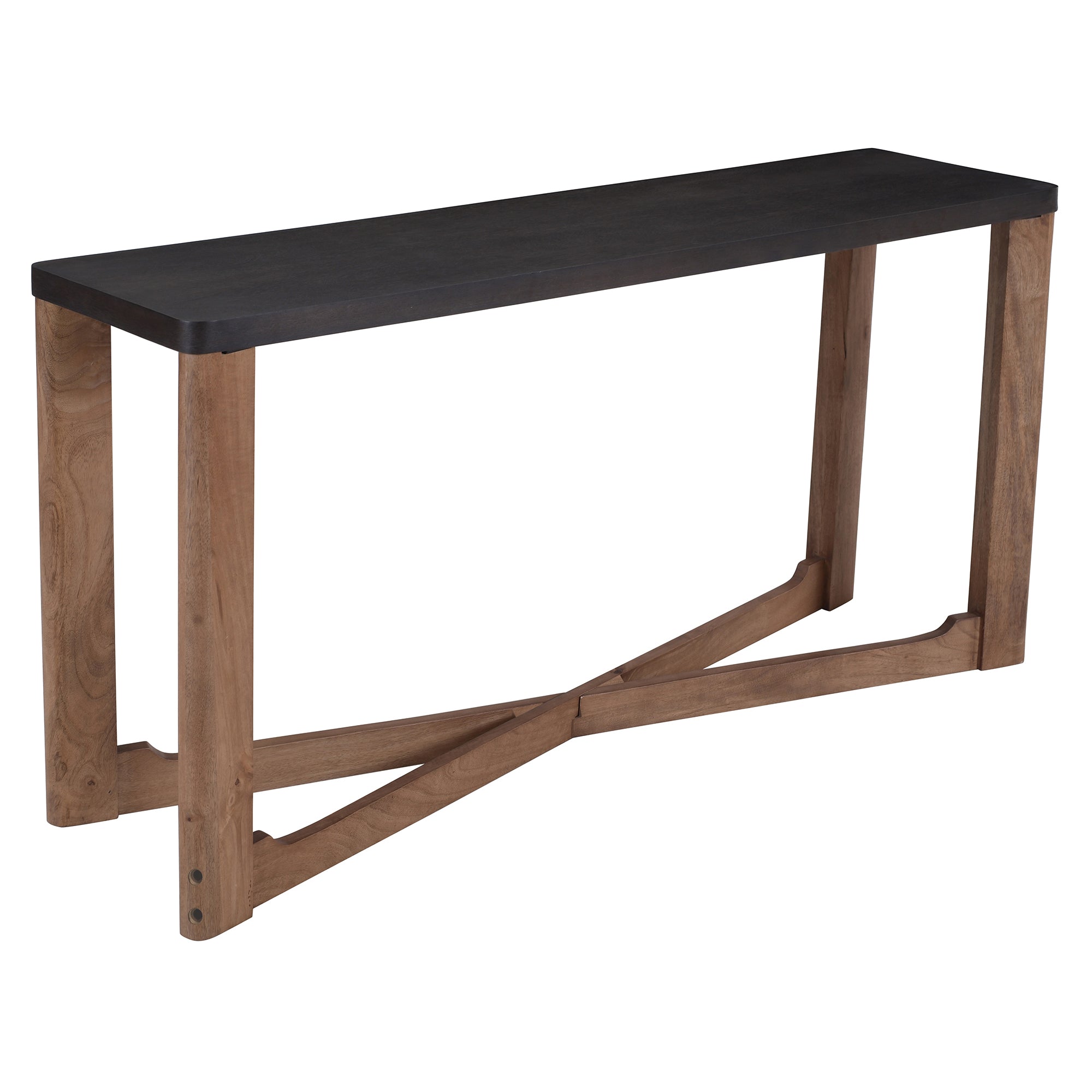 Merano Console Table - Mocha Walnut Mango Wood Two-Tone-DECOROLALA