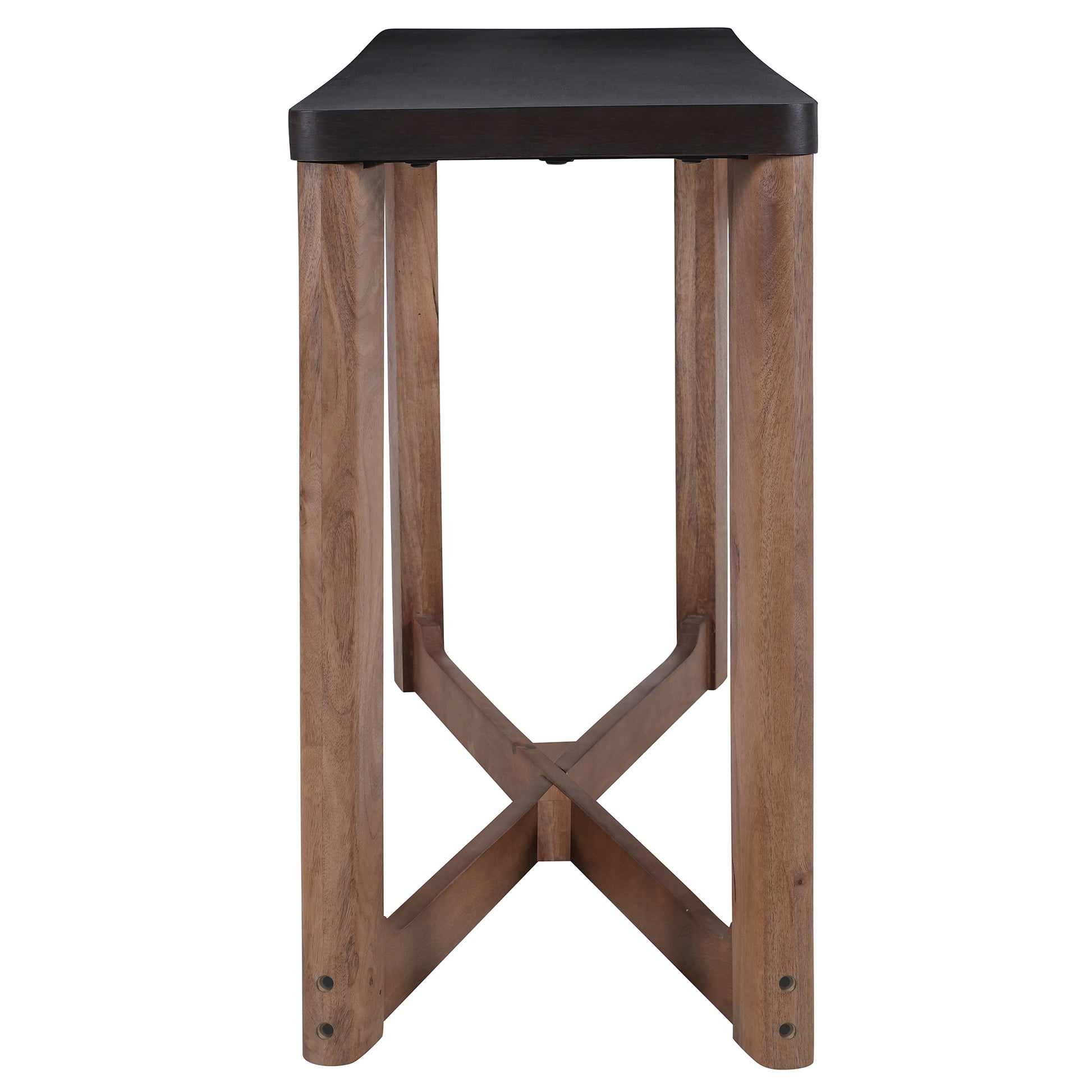 Merano Console Table - Mocha Walnut Mango Wood Two-Tone-DECOROLALA