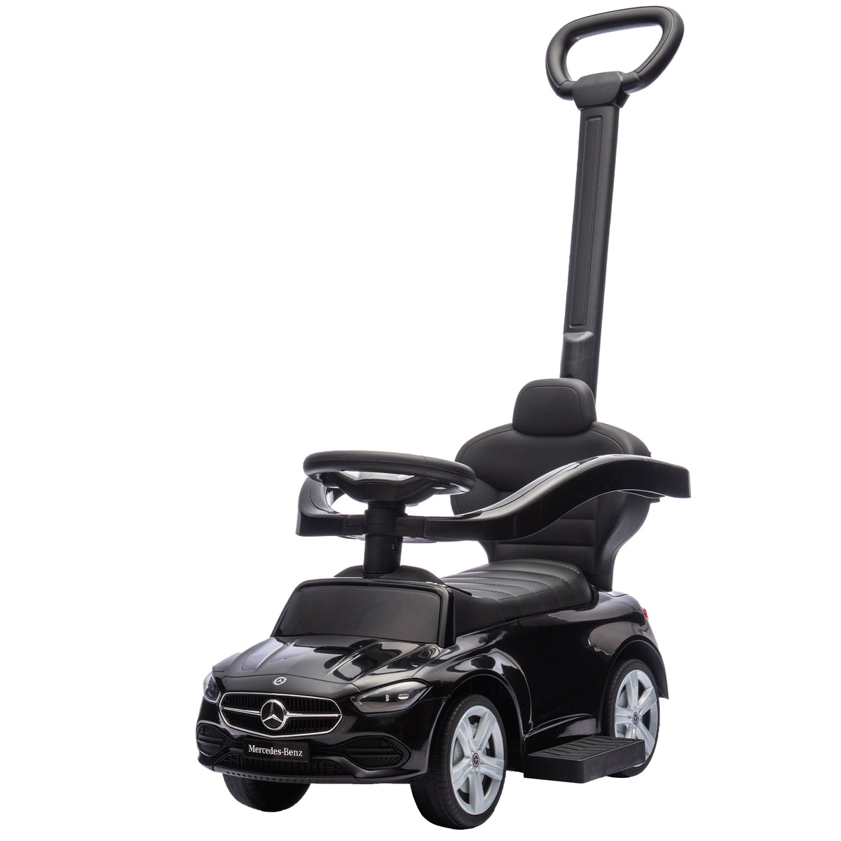Licensed Mercedes-Benz Push Car for Toddlers, 3-in-1 Sliding Walking Car with Push Handle, Horn, Guardrail-Toys & Games > Baby & Toddler Toys > Riding & Rocking Toys > Push Cars for Toddlers-DECOROLALA