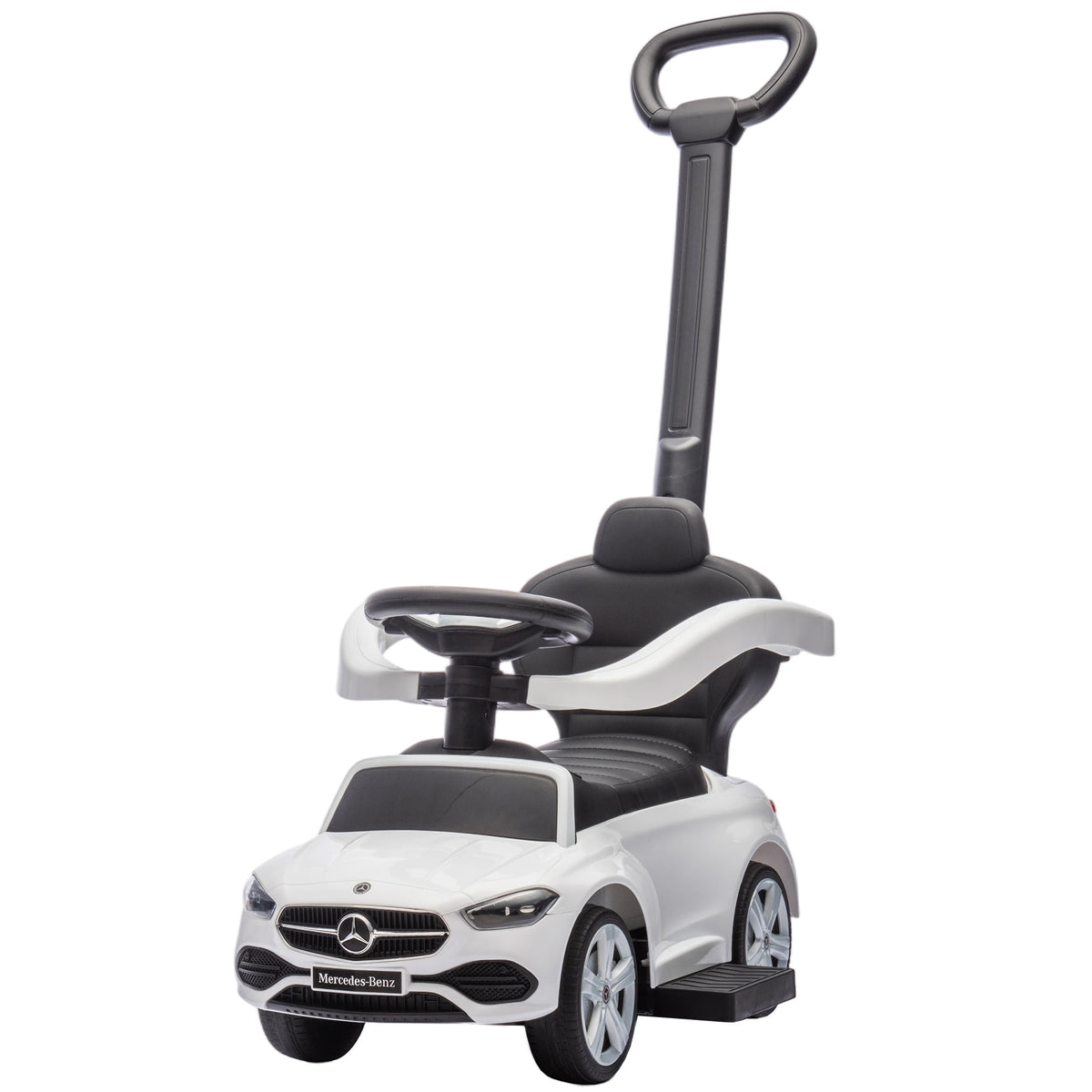Licensed Mercedes-Benz Push Car for Toddlers, 3-in-1 Sliding Walking Car with Push Handle, Horn, Guardrail-Toys & Games > Baby & Toddler Toys > Riding & Rocking Toys > Push Cars for Toddlers-DECOROLALA