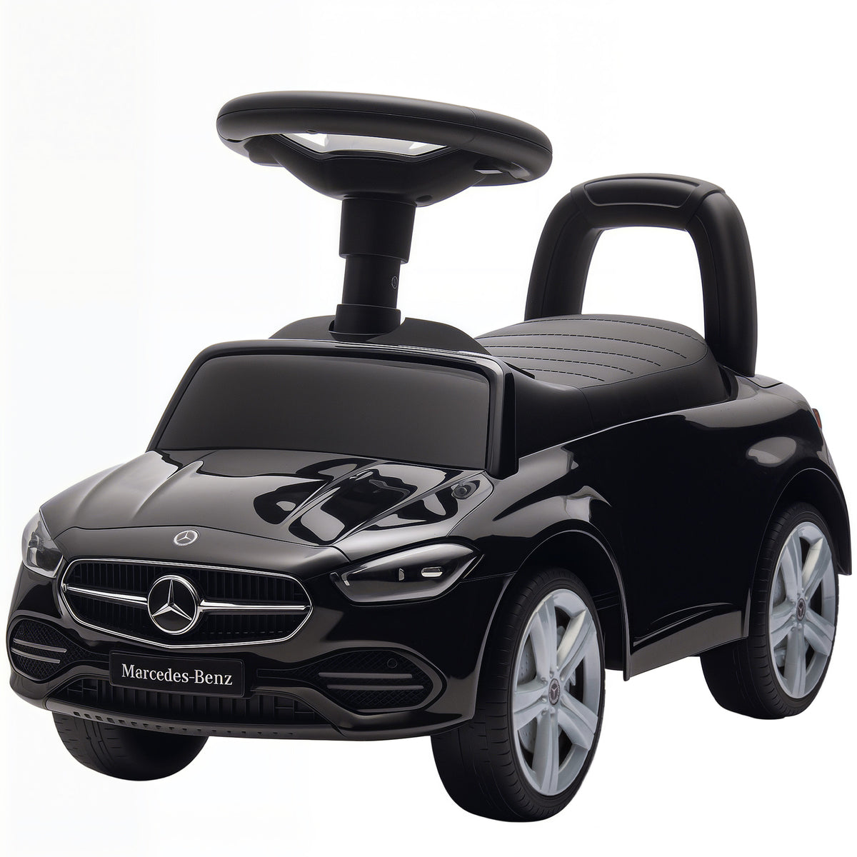 Mercedes-Benz C-Class Kids Ride On Car, Foot-to-Floor Sliding Walker with Under-Seat Storage, for 18-36 M, Black-Toys & Games > Baby & Toddler Toys > Riding & Rocking Toys > Push Cars for Toddlers-DECOROLALA