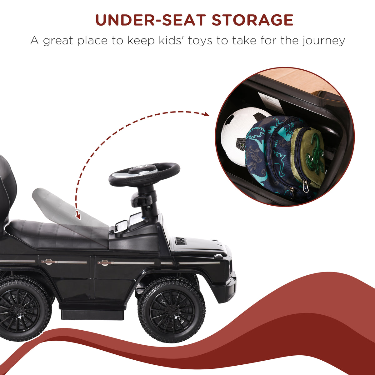 Mercedes-Benz G350 Licensed Push Car, 3-in-1 Toddler Sliding Car with Horn, Steering, Foot Rest, Seat Storage-Toys & Games > Baby & Toddler Toys > Riding & Rocking Toys > Push Cars for Toddlers-DECOROLALA