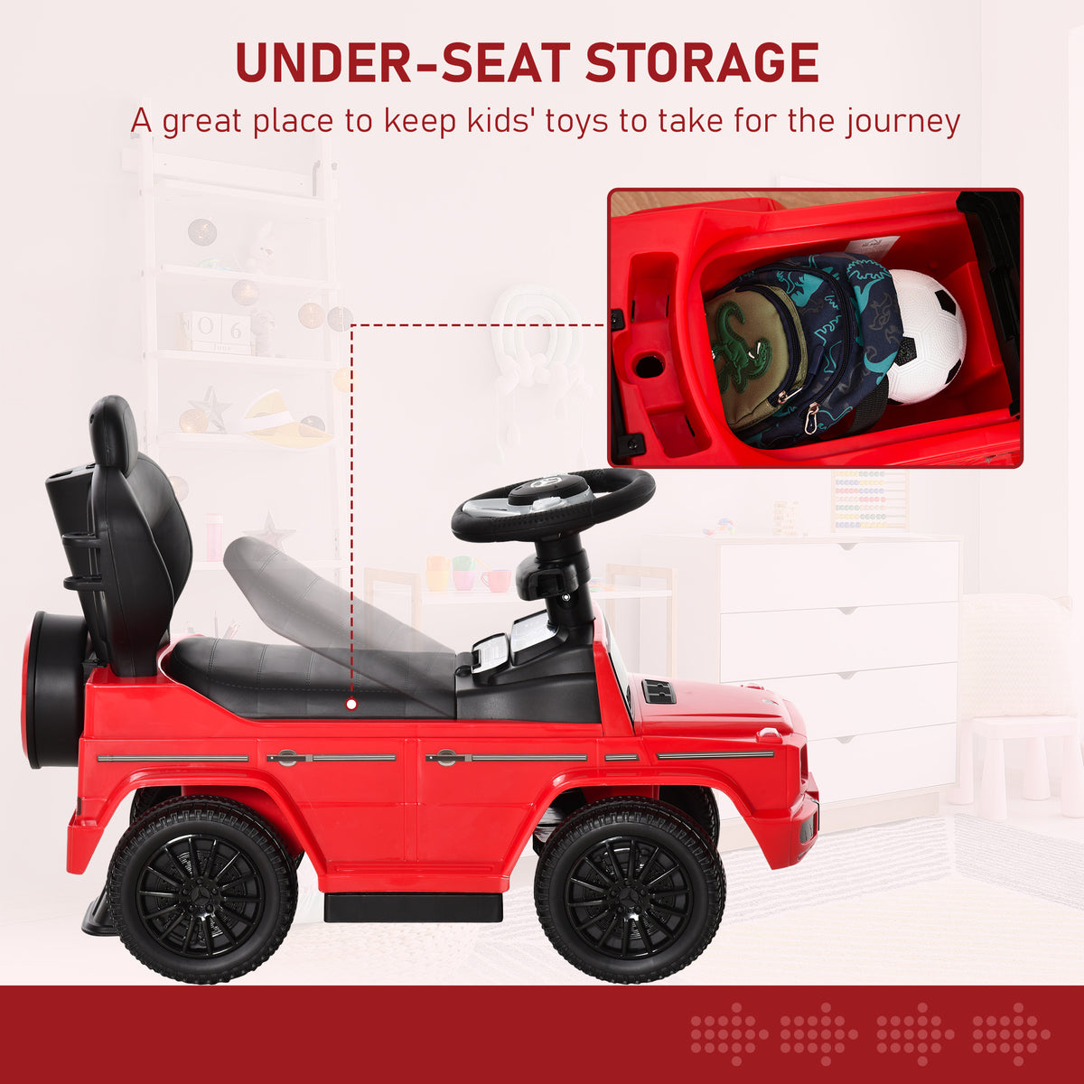 Mercedes-Benz G350 Licensed Push Car, 3-in-1 Toddler Sliding Car with Horn, Steering, Foot Rest, Seat Storage-Toys & Games > Baby & Toddler Toys > Riding & Rocking Toys > Push Cars for Toddlers-DECOROLALA
