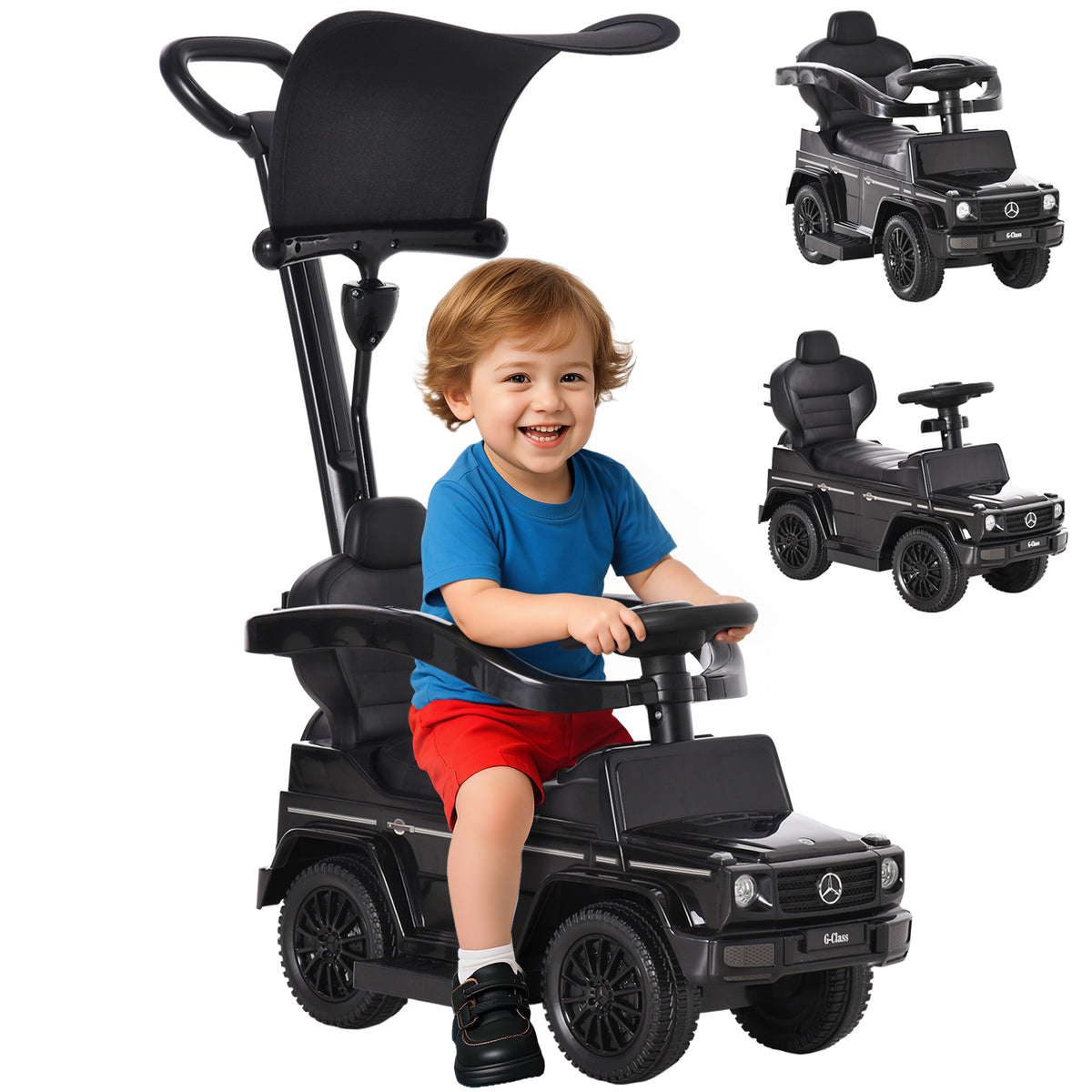 Mercedes-Benz G350 Licensed Push Car, 3-in-1 Toddler Sliding Car with Horn, Steering, Foot Rest, Seat Storage-Toys & Games > Baby & Toddler Toys > Riding & Rocking Toys > Push Cars for Toddlers-DECOROLALA