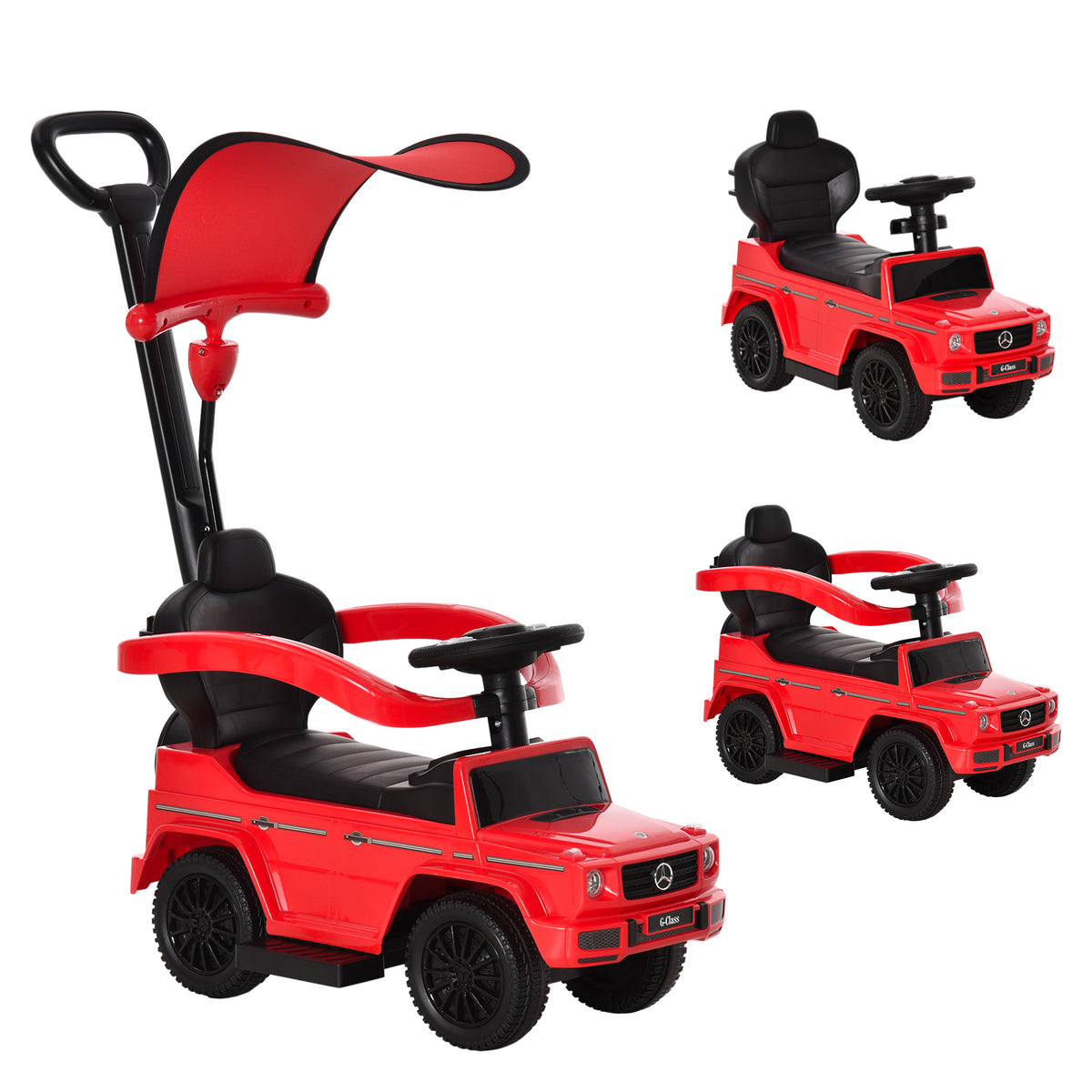 Mercedes-Benz G350 Licensed Push Car, 3-in-1 Toddler Sliding Car with Horn, Steering, Foot Rest, Seat Storage-Toys & Games > Baby & Toddler Toys > Riding & Rocking Toys > Push Cars for Toddlers-DECOROLALA