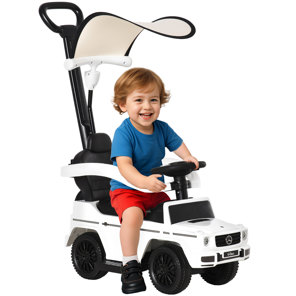 Mercedes-Benz G350 Licensed Push Car, 3-in-1 Toddler Sliding Car with Horn, Steering, Foot Rest, Seat Storage-Toys & Games > Baby & Toddler Toys > Riding & Rocking Toys > Push Cars for Toddlers-DECOROLALA