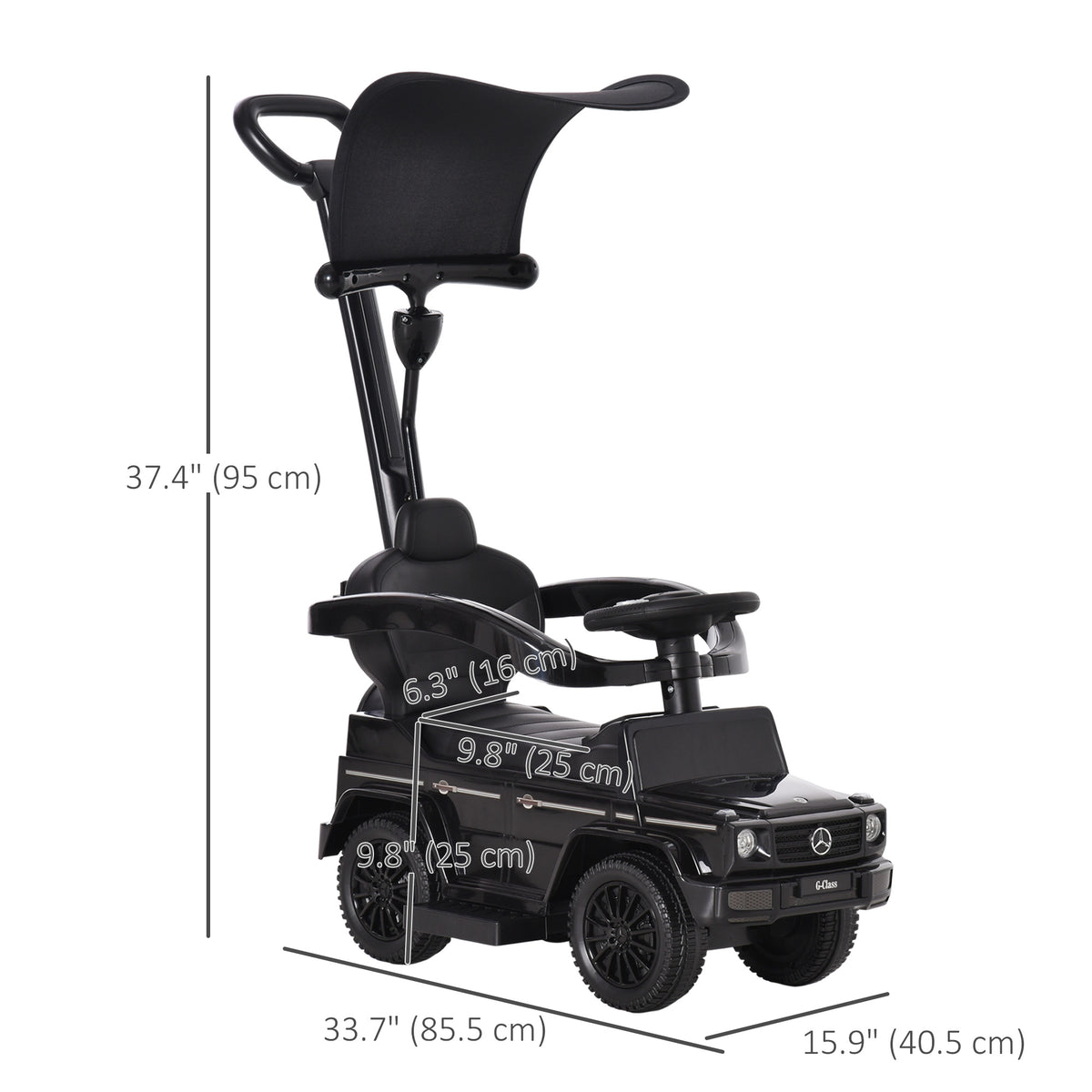 Mercedes-Benz G350 Licensed Push Car, 3-in-1 Toddler Sliding Car with Horn, Steering, Foot Rest, Seat Storage-Toys & Games > Baby & Toddler Toys > Riding & Rocking Toys > Push Cars for Toddlers-DECOROLALA