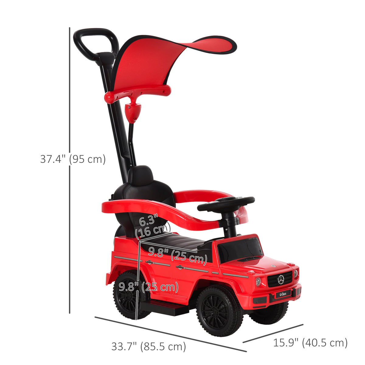 Mercedes-Benz G350 Licensed Push Car, 3-in-1 Toddler Sliding Car with Horn, Steering, Foot Rest, Seat Storage-Toys & Games > Baby & Toddler Toys > Riding & Rocking Toys > Push Cars for Toddlers-DECOROLALA