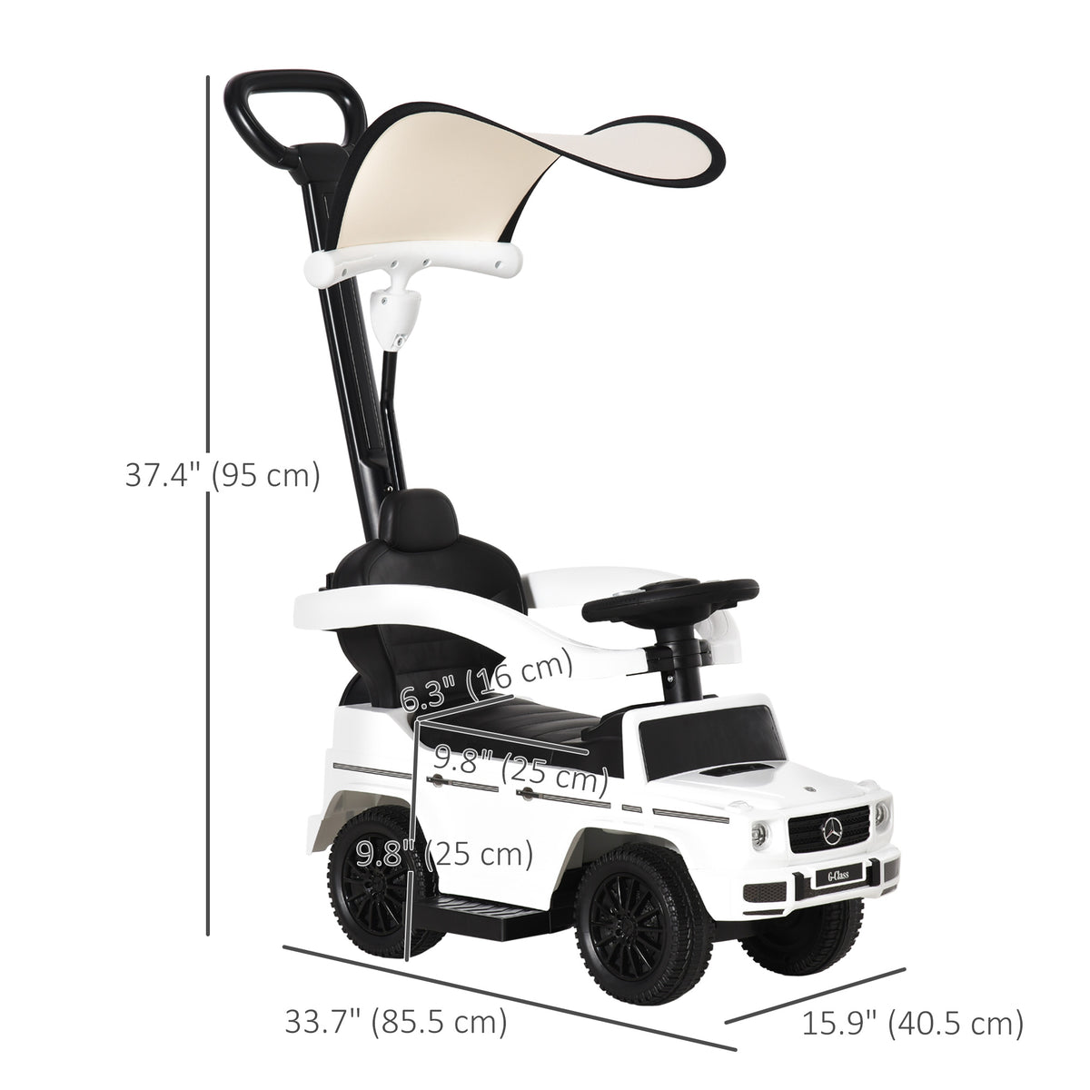 Mercedes-Benz G350 Licensed Push Car, 3-in-1 Toddler Sliding Car with Horn, Steering, Foot Rest, Seat Storage-Toys & Games > Baby & Toddler Toys > Riding & Rocking Toys > Push Cars for Toddlers-DECOROLALA