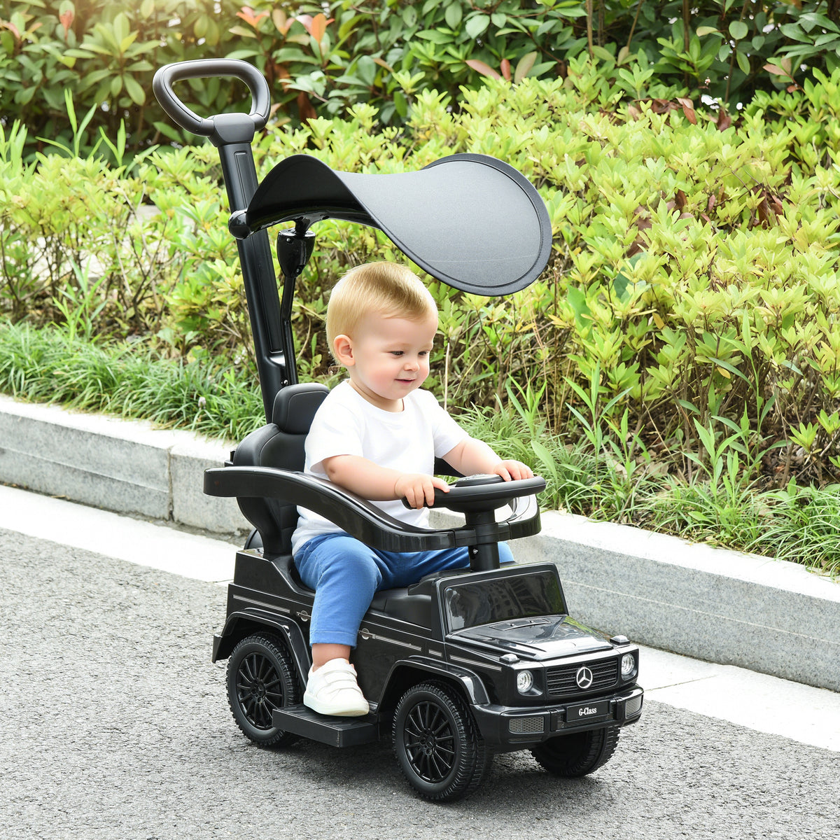 Mercedes-Benz G350 Licensed Push Car, 3-in-1 Toddler Sliding Car with Horn, Steering, Foot Rest, Seat Storage-Toys & Games > Baby & Toddler Toys > Riding & Rocking Toys > Push Cars for Toddlers-DECOROLALA