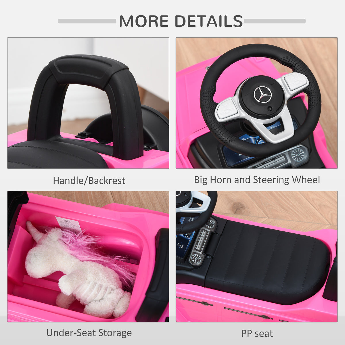 Compatible Baby Toddler Push Car Foot-to-Floor Ride-On Wheel Mercedes-Benz G350 Licensed-Toys & Games > Baby & Toddler Toys > Riding & Rocking Toys > Push Cars for Toddlers-DECOROLALA