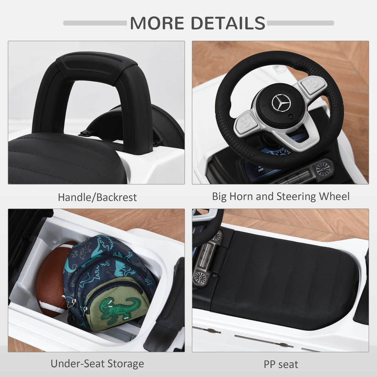 Compatible Baby Toddler Push Car Foot-to-Floor Ride-On Wheel Mercedes-Benz G350 Licensed-Toys & Games > Baby & Toddler Toys > Riding & Rocking Toys > Push Cars for Toddlers-DECOROLALA