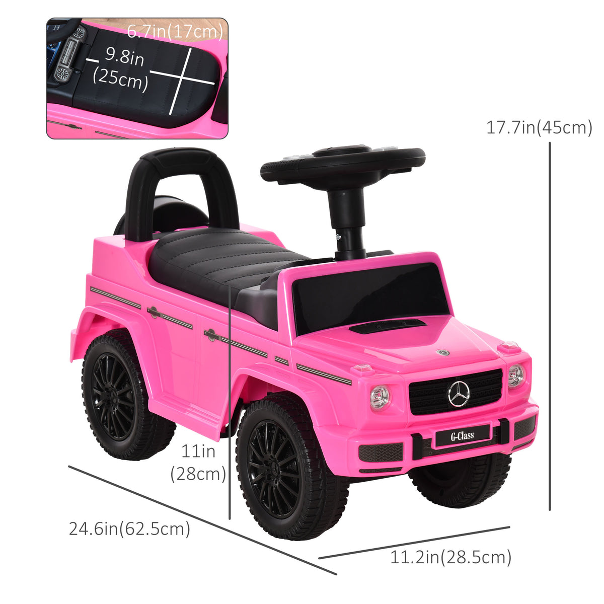 Compatible Baby Toddler Push Car Foot-to-Floor Ride-On Wheel Mercedes-Benz G350 Licensed-Toys & Games > Baby & Toddler Toys > Riding & Rocking Toys > Push Cars for Toddlers-DECOROLALA
