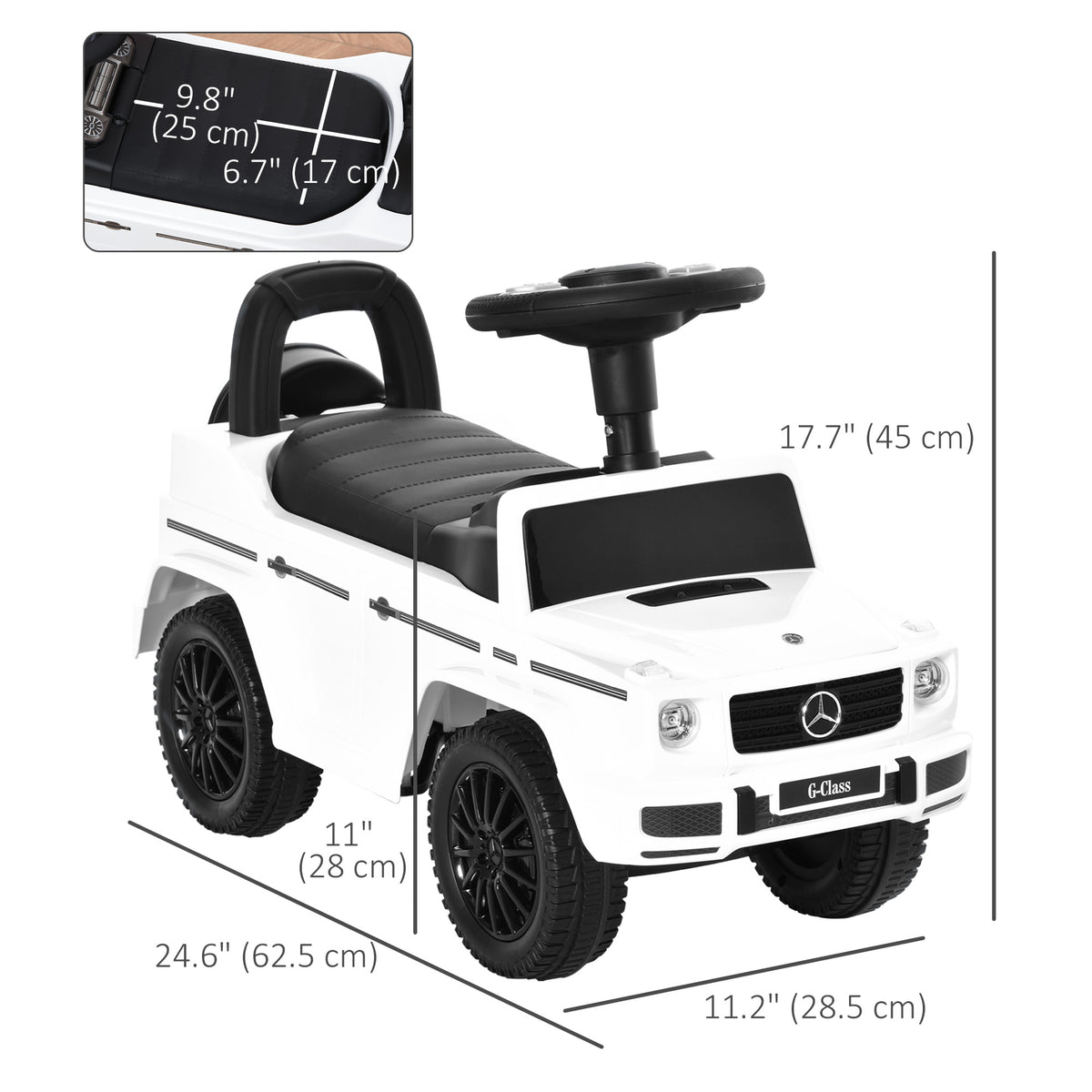 Compatible Baby Toddler Push Car Foot-to-Floor Ride-On Wheel Mercedes-Benz G350 Licensed-Toys & Games > Baby & Toddler Toys > Riding & Rocking Toys > Push Cars for Toddlers-DECOROLALA