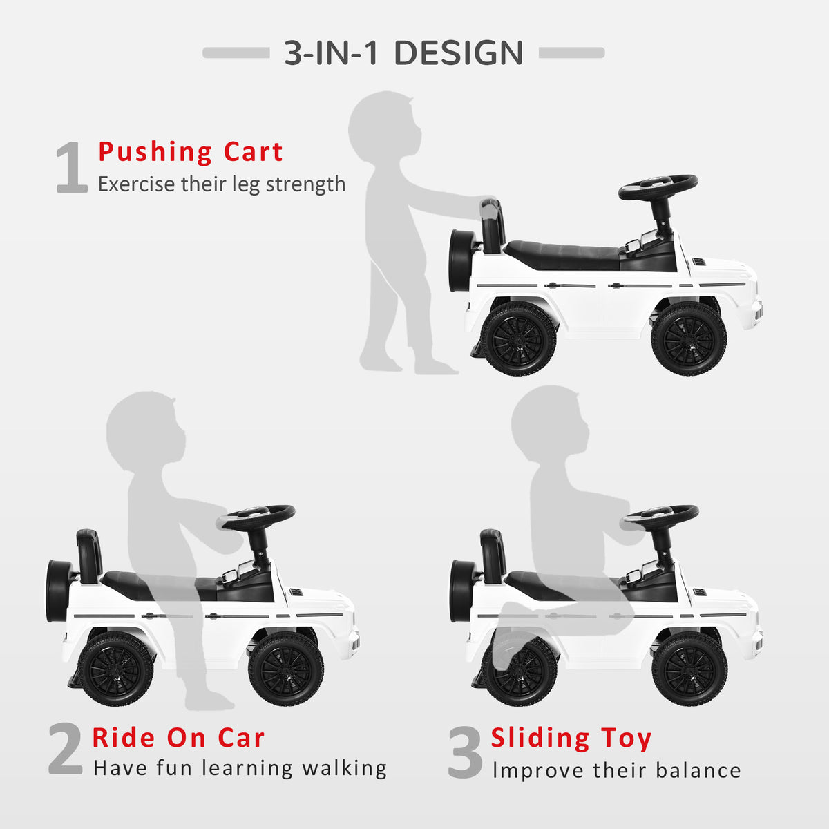 Compatible Baby Toddler Push Car Foot-to-Floor Ride-On Wheel Mercedes-Benz G350 Licensed-Toys & Games > Baby & Toddler Toys > Riding & Rocking Toys > Push Cars for Toddlers-DECOROLALA