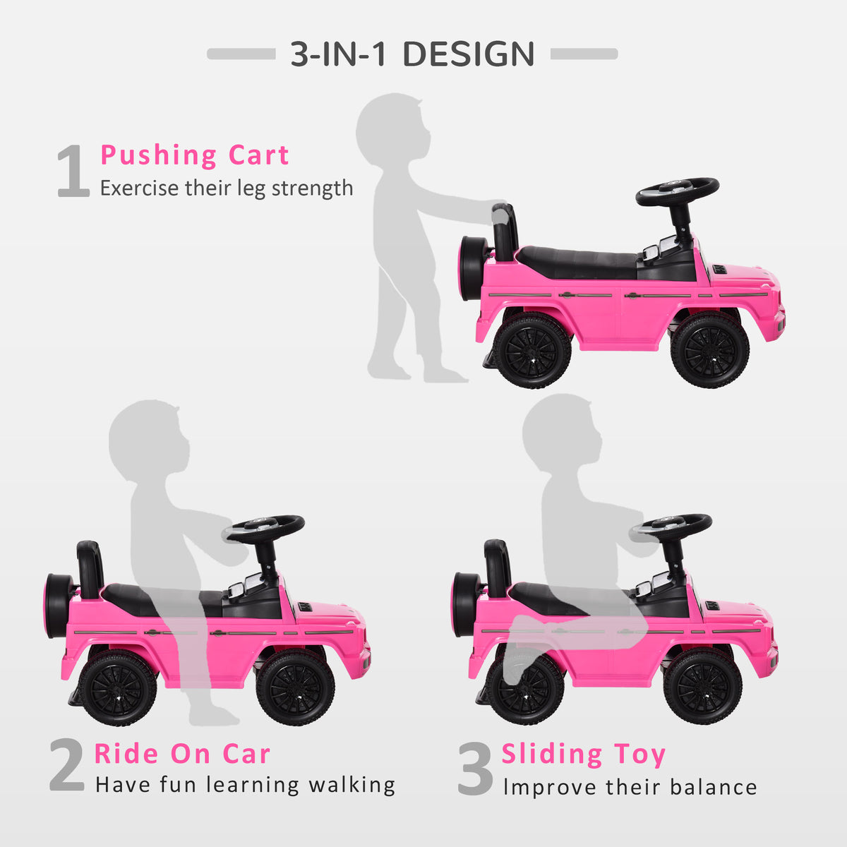 Compatible Baby Toddler Push Car Foot-to-Floor Ride-On Wheel Mercedes-Benz G350 Licensed-Toys & Games > Baby & Toddler Toys > Riding & Rocking Toys > Push Cars for Toddlers-DECOROLALA