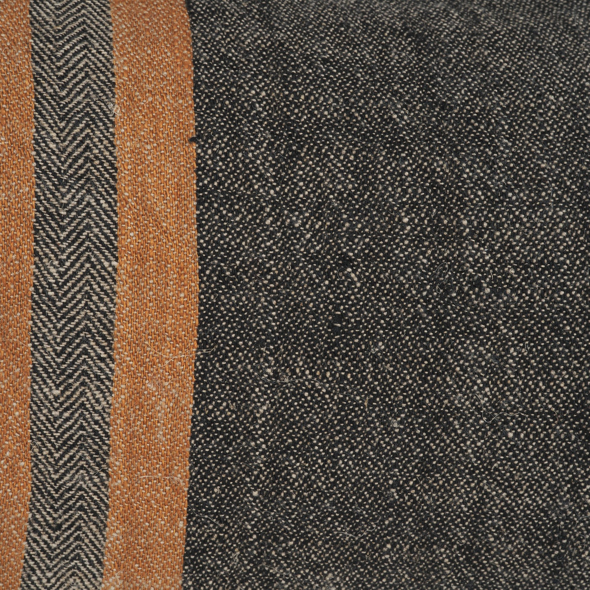 Mercer 14x26 Lumbar Black w/ Orange Stripes Decorative Pillow Cover-Decorative Pillows-DECOROLALA