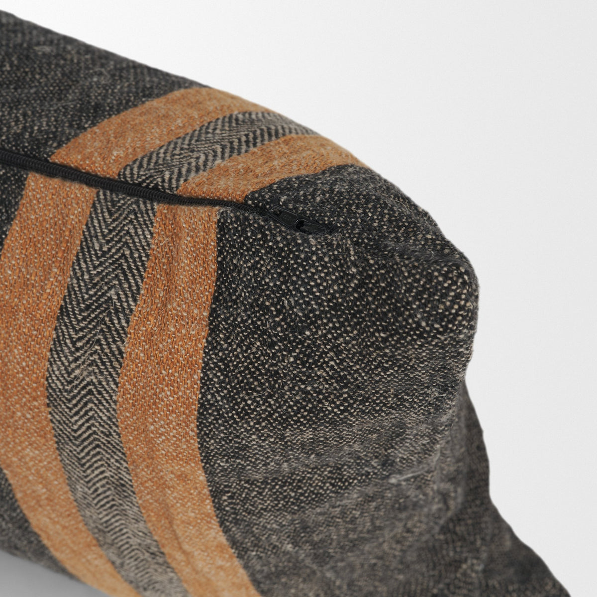 Mercer 14x26 Lumbar Black w/ Orange Stripes Decorative Pillow Cover-Decorative Pillows-DECOROLALA