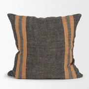 Mercer Black & Orange Striped Pillow Cover (min order qty 2)-Decorative Pillows-DECOROLALA