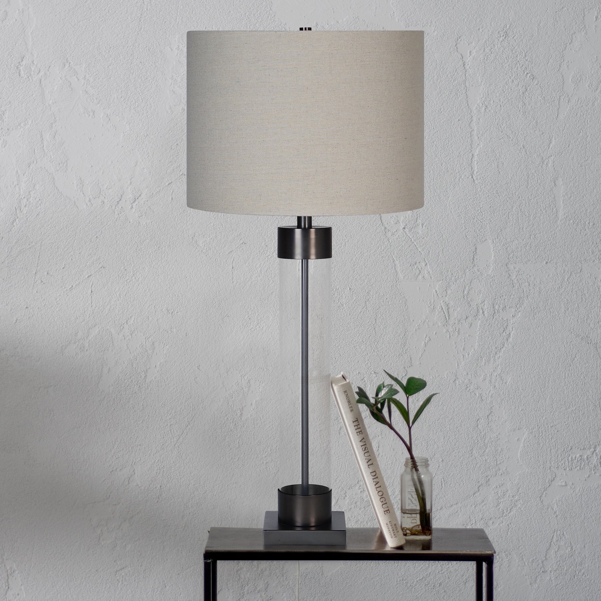 Meredith 33.25" Table Lamp, Clear Glass-Table Lamp-DECOROLALA