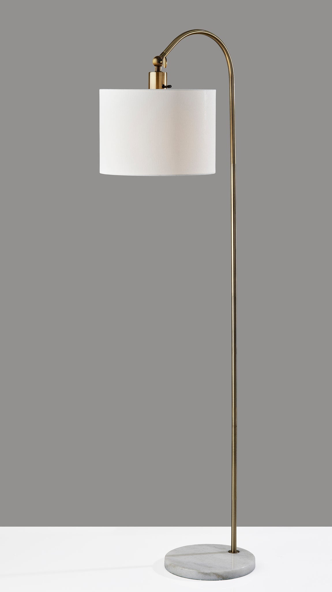 Meredith 59" Floor Lamp Antique Brass Arched-Lighting-DECOROLALA