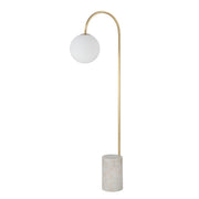 Merlot 62" Tall Satin Brass Floor Lamp with Globe Shade-Floor Lamps-DECOROLALA