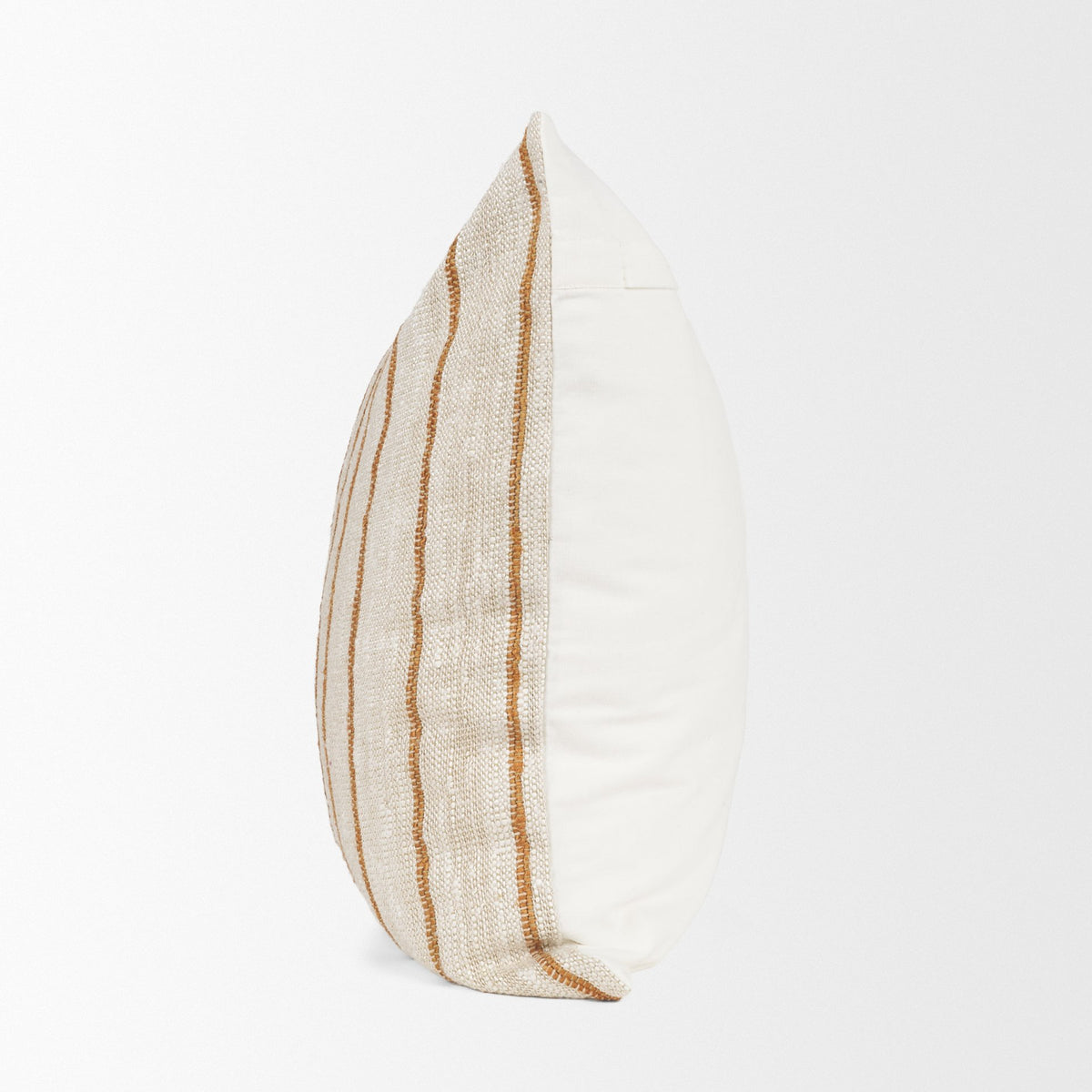 Merrick Square Beige & Orange Striped Pillow (min order qty 2)-Decorative Pillows-DECOROLALA