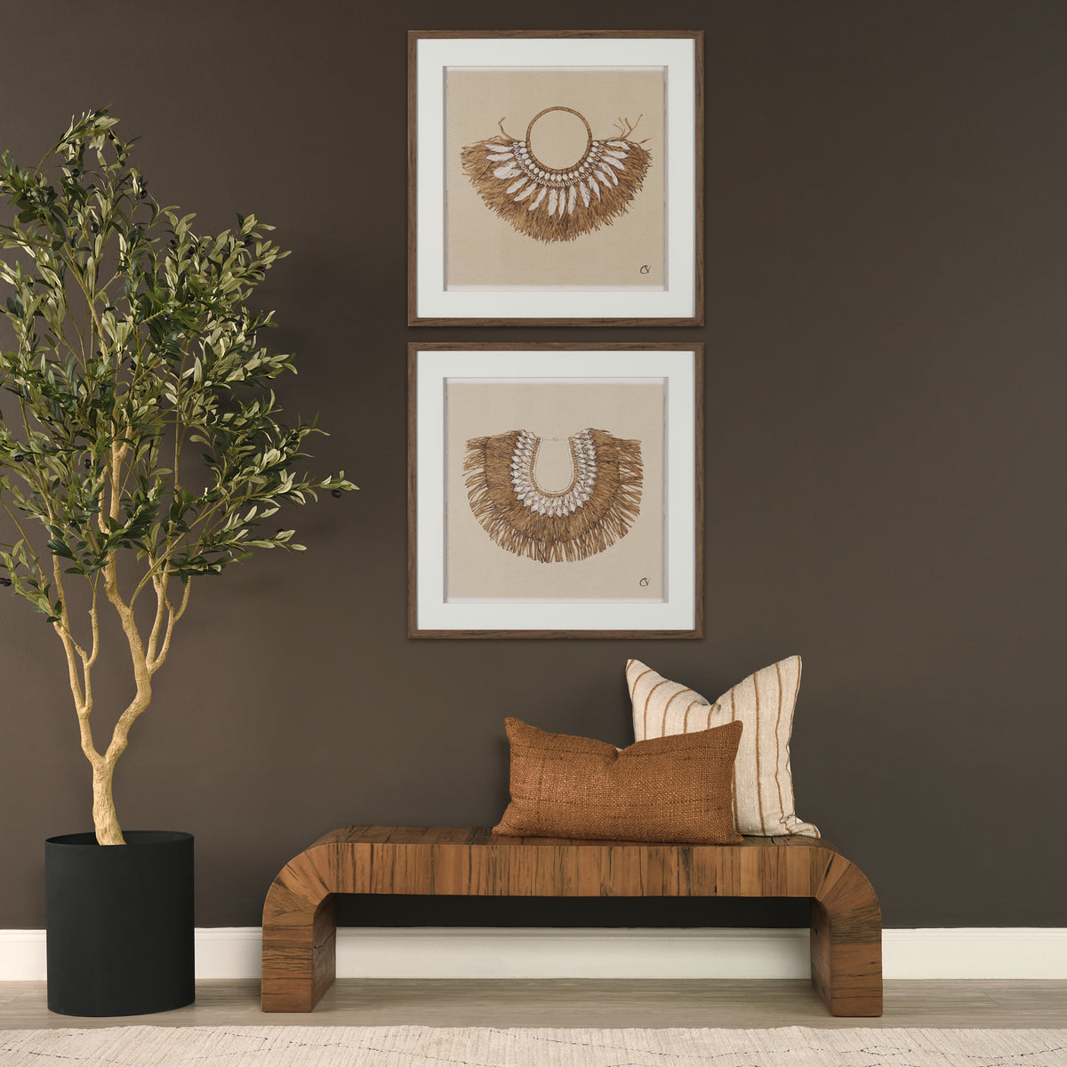 Merrick Square Beige & Orange Striped Pillow (min order qty 2)-Decorative Pillows-DECOROLALA