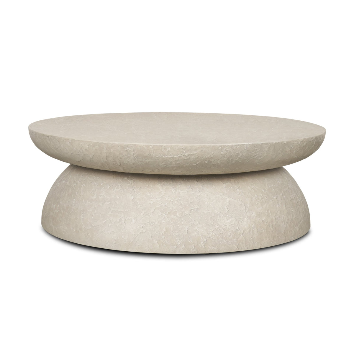 Mesa 48" Round Stone Finish Coffee Table-Coffee Tables-DECOROLALA