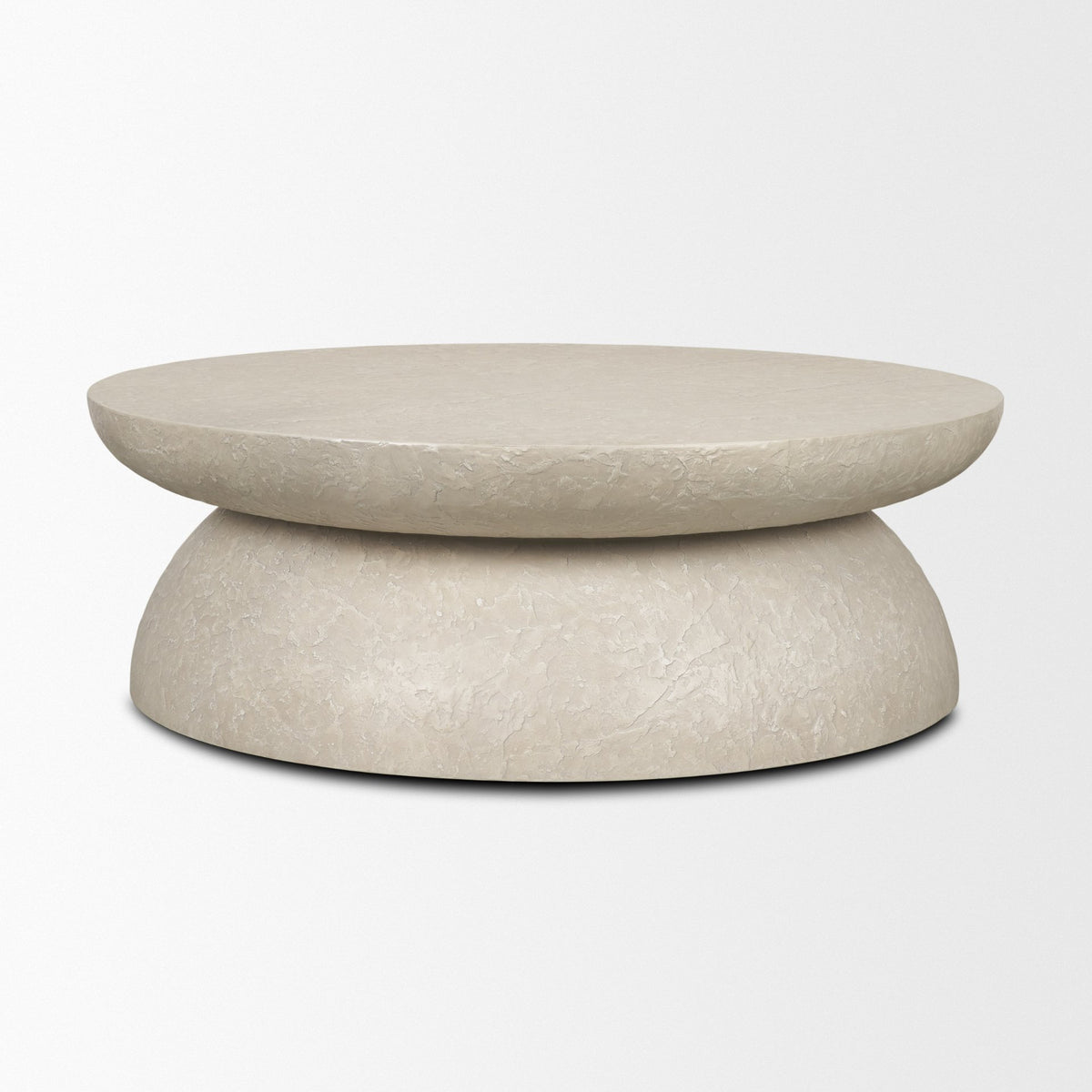 Mesa 48" Round Stone Finish Coffee Table-Coffee Tables-DECOROLALA