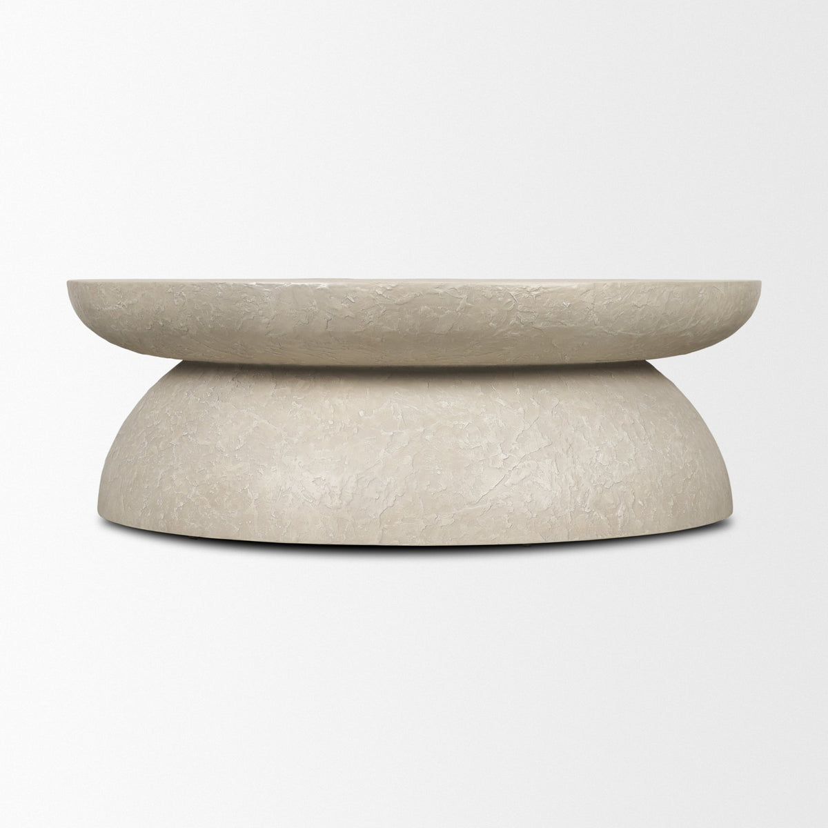Mesa 48" Round Stone Finish Coffee Table-Coffee Tables-DECOROLALA