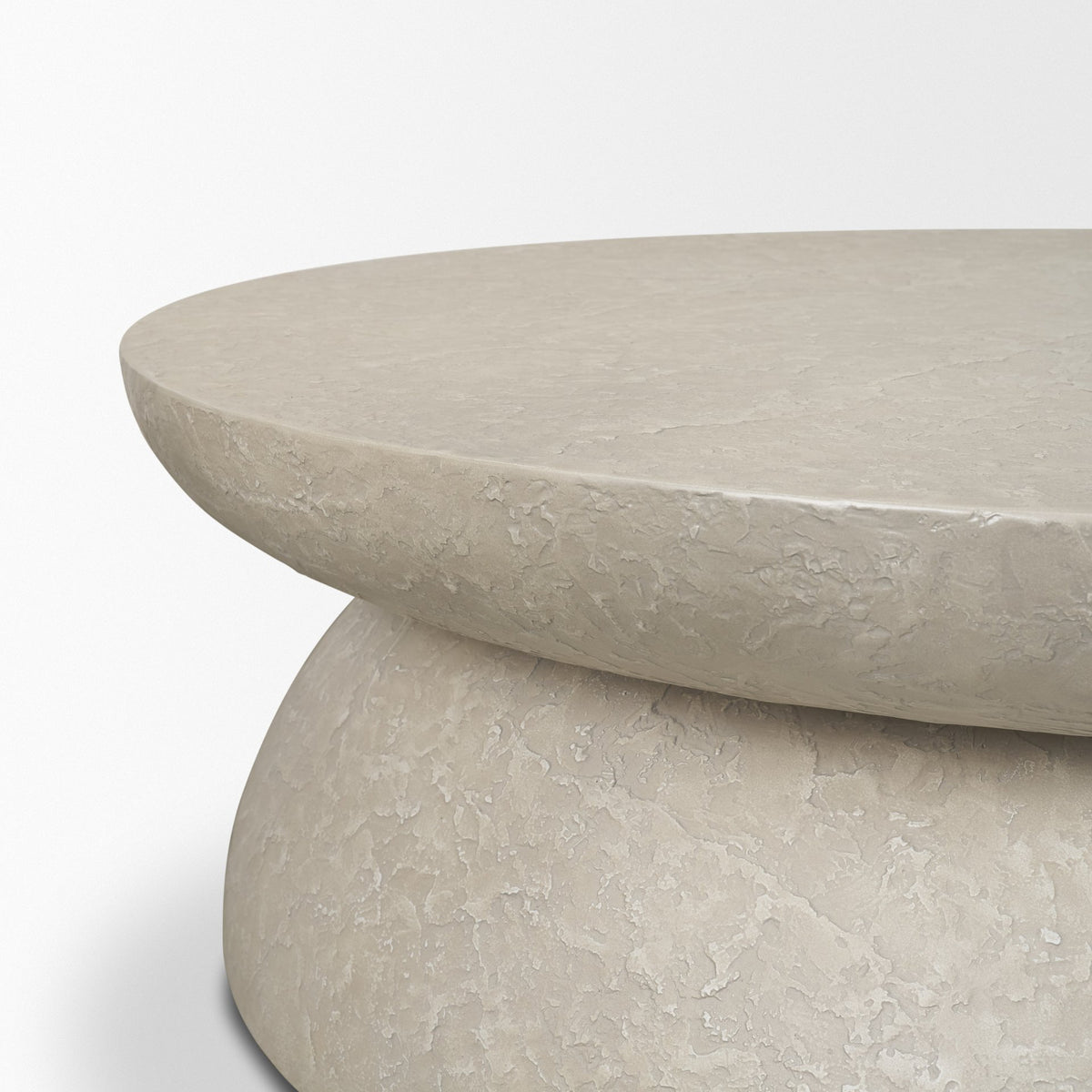 Mesa 48" Round Stone Finish Coffee Table-Coffee Tables-DECOROLALA