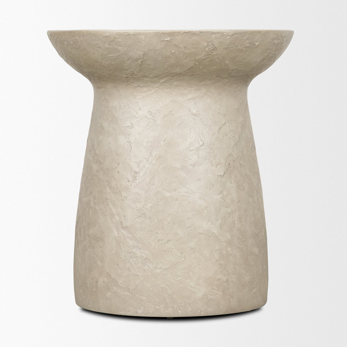 Mesa Round Stone Finish Pillar Accent Table-Accent Tables-DECOROLALA