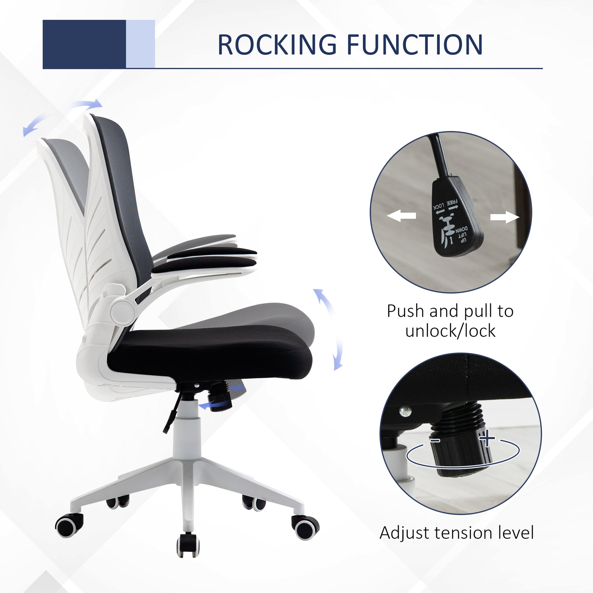 Mesh Office Chair - Ergonomic Swivel Desk Chair, Grey/Black-Office Products > Office Furniture > Office Chairs > Task Chairs-DECOROLALA
