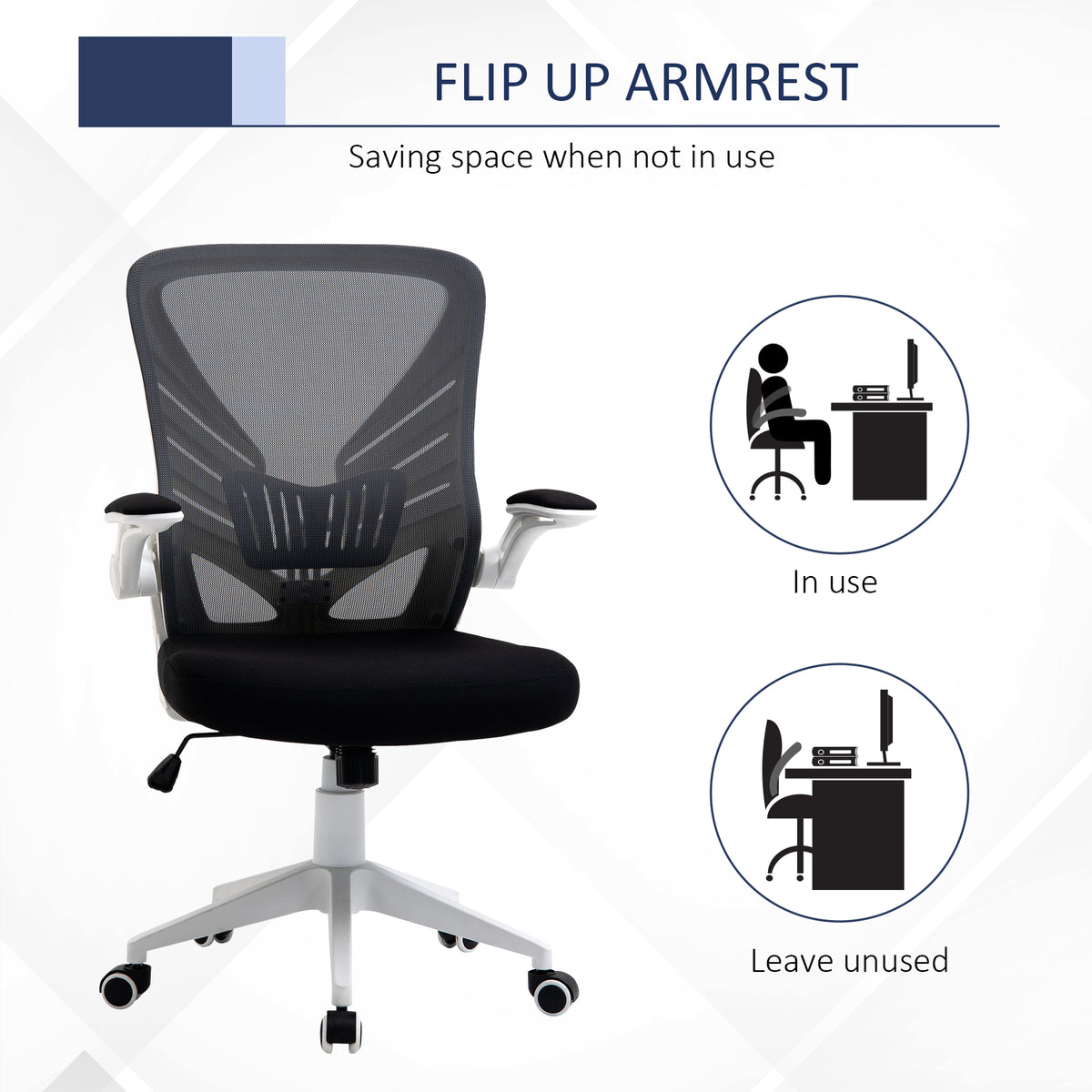 Mesh Office Chair - Ergonomic Swivel Desk Chair, Grey/Black-Office Products > Office Furniture > Office Chairs > Task Chairs-DECOROLALA
