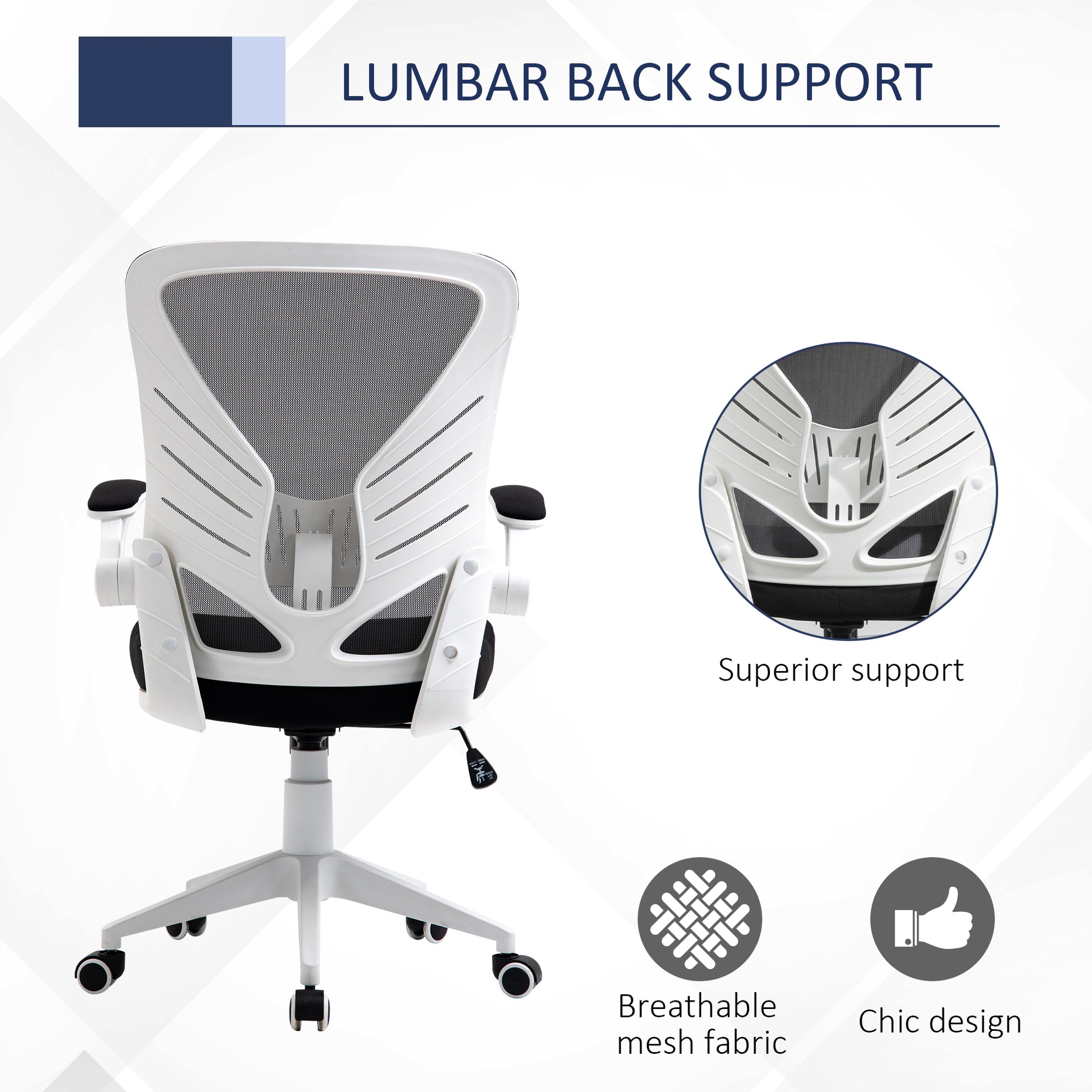 Mesh Office Chair - Ergonomic Swivel Desk Chair, Grey/Black-Office Products > Office Furniture > Office Chairs > Task Chairs-DECOROLALA