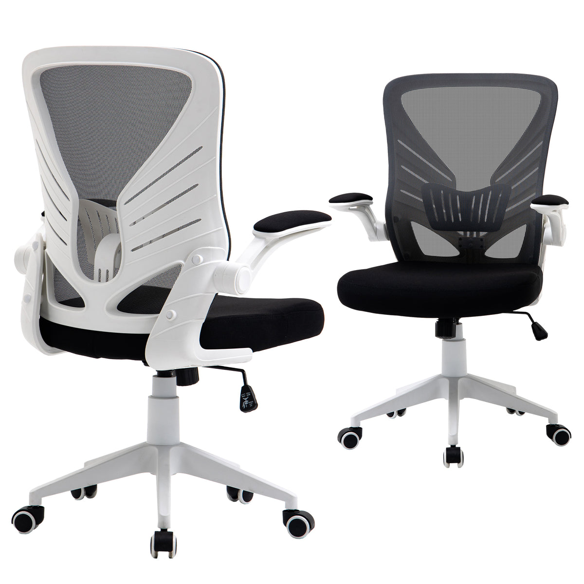 Mesh Office Chair - Ergonomic Swivel Desk Chair, Grey/Black-Office Products > Office Furniture > Office Chairs > Task Chairs-DECOROLALA