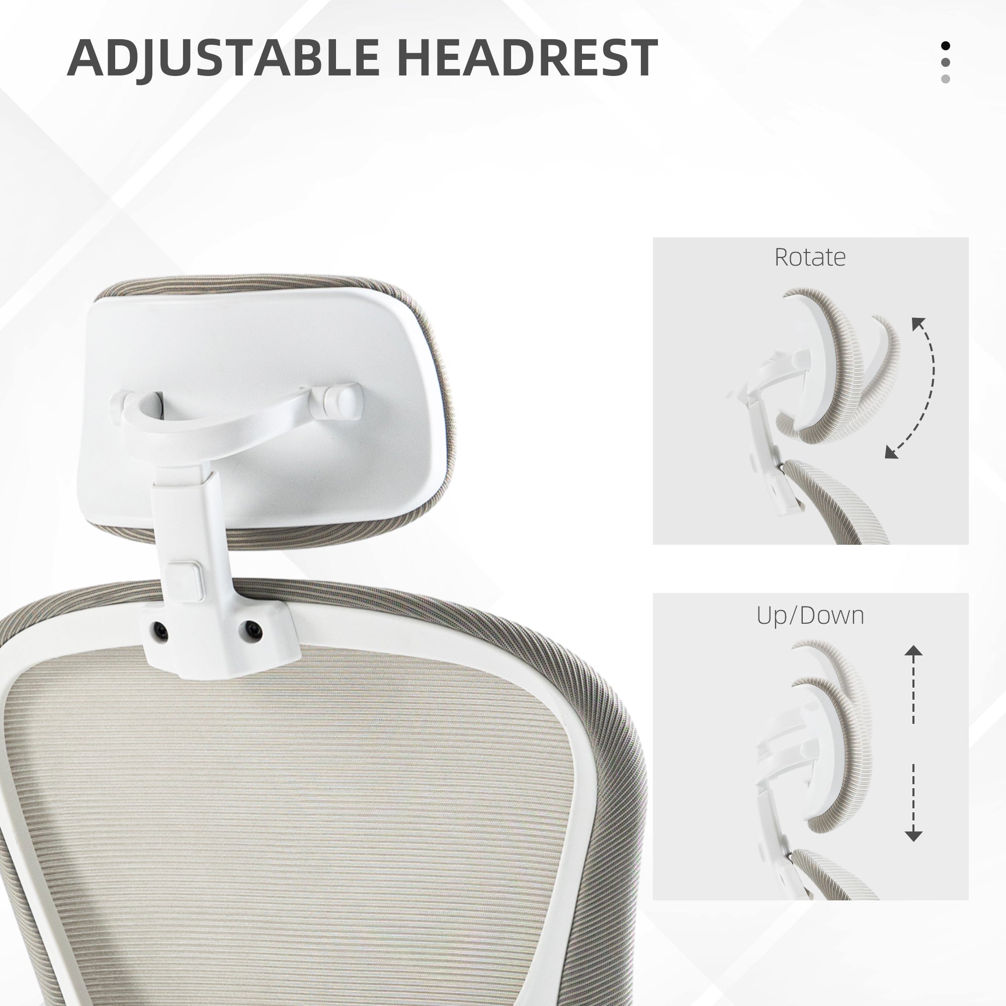 Mesh Office Chair - Grey with 4D Lumbar Support-Office Products > Office Furniture > Office Chairs > Task Chairs-DECOROLALA