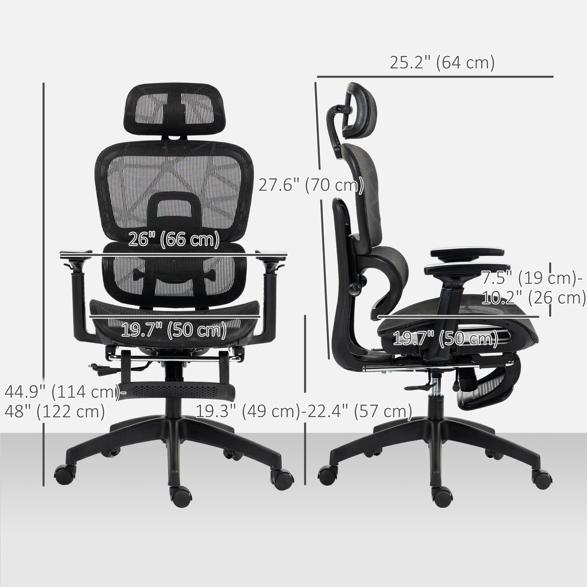 Mesh Office Chair - High Back Ergonomic Desk Chair Black-Office Products > Office Furniture > Office Chairs > Task Chairs-DECOROLALA