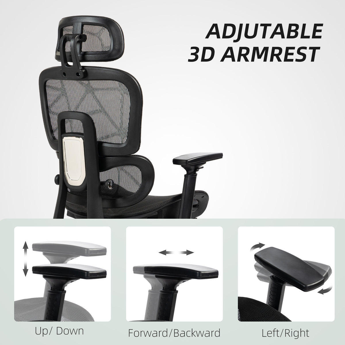 Mesh Office Chair - High Back Ergonomic Desk Chair Black-Office Products > Office Furniture > Office Chairs > Task Chairs-DECOROLALA