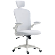 Mesh Office Chair with 4D Lumbar Support - White-Office Products > Office Furniture > Office Chairs-DECOROLALA